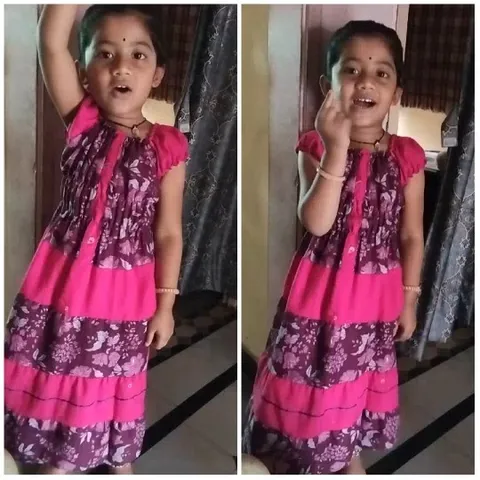 Girl in Playful Pose Indoors