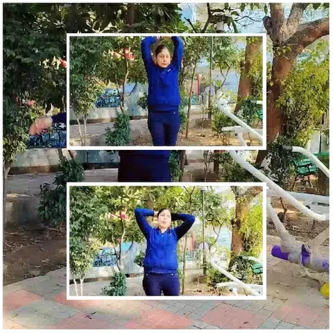 Person Stretching Outdoors in Park