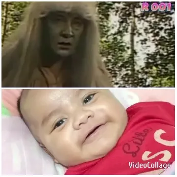 Forest Scene and Smiling Baby