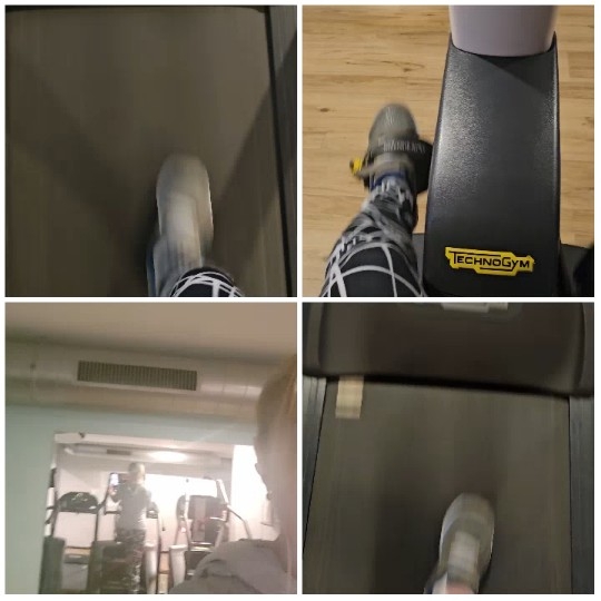 Person Using Treadmill at Gym