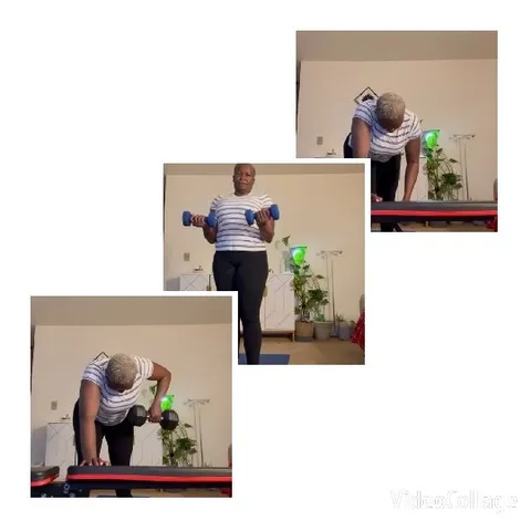 Individual Lifting Dumbbells Indoors