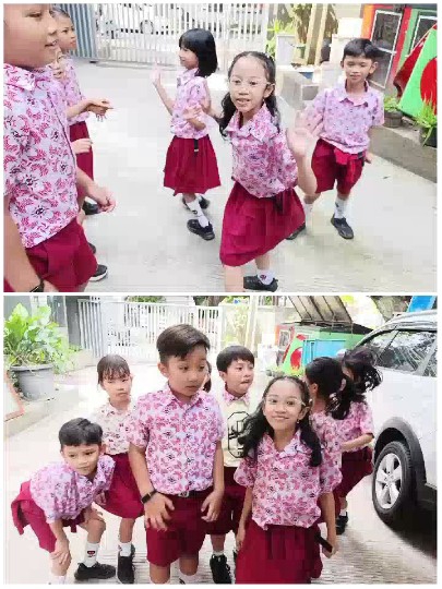Children Playing Outside in Uniform
