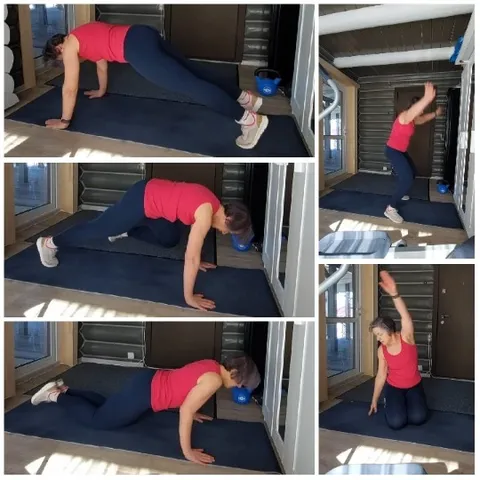 Exercise Poses on Blue Mat