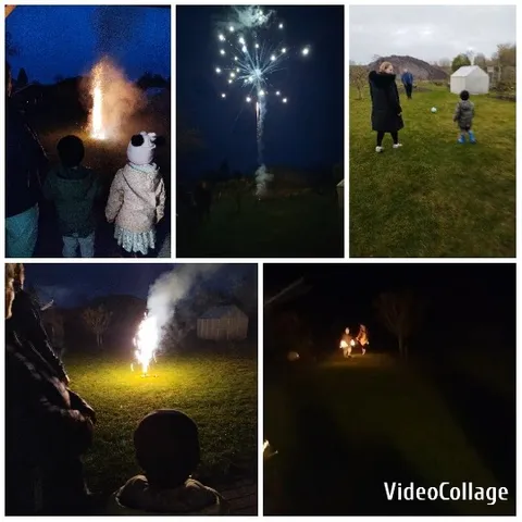 Family Enjoying Fireworks