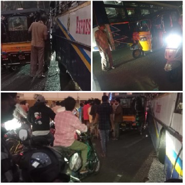 Traffic Incident on Busy Street