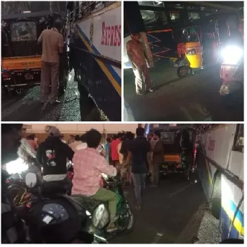 Traffic Incident on Busy Street