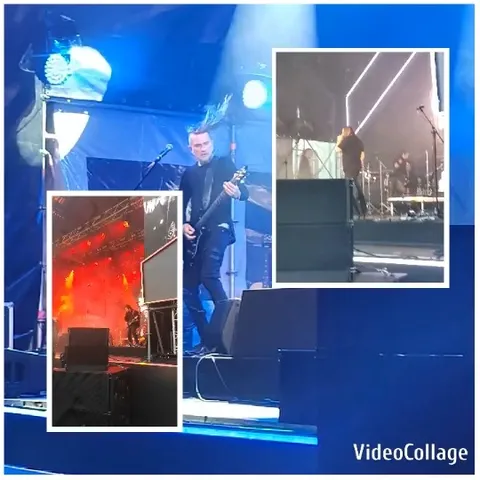 Musician Performing on Stage with Lights