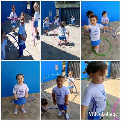Children Playing with Hula Hoops