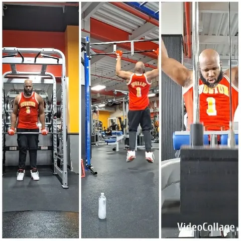 Man Exercising in a Gym