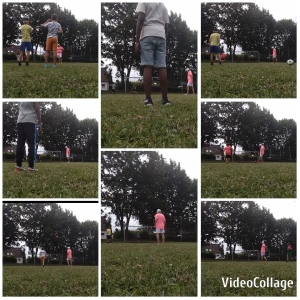 Casual Soccer Game on Grass