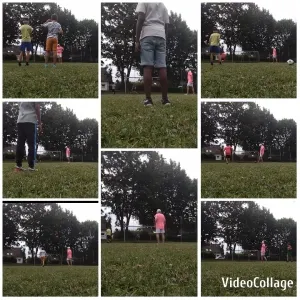 Casual Soccer Game on Grass