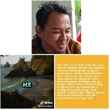 Smiling Man and Scenic Landscape