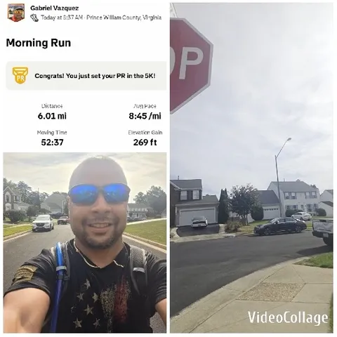 Morning Run Statistics and Smiling Person
