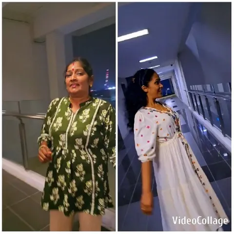 Women in Floral and White Dresses