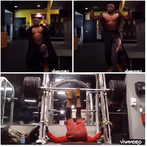 Man Posing and Leg Pressing in Gym