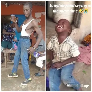 Man and Child Laugh Outdoors