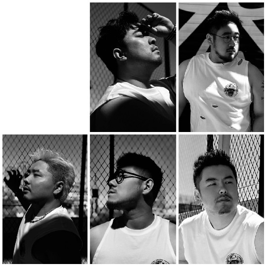 Five Thoughtful Men Outdoors
