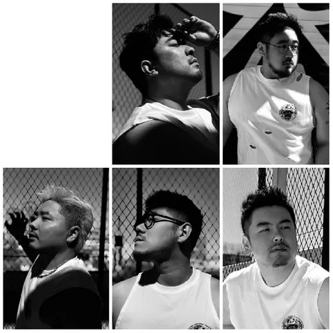 Five Thoughtful Men Outdoors