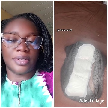 Person with Glasses and Sanitary Pad