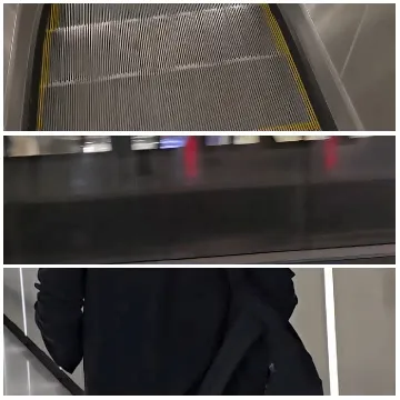 Person Standing on Escalator