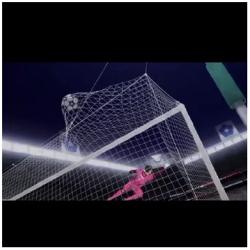 Soccer Ball Hitting the Goal