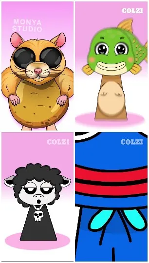 Colorful Cartoon Characters Displayed
