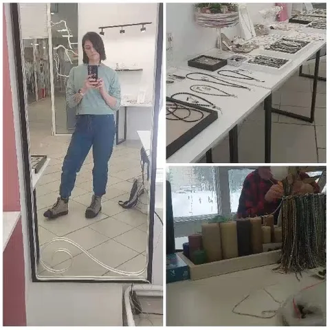 Mirror Selfie and Organized Table Display