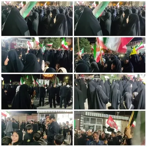 Women Waving Flags at Night Event