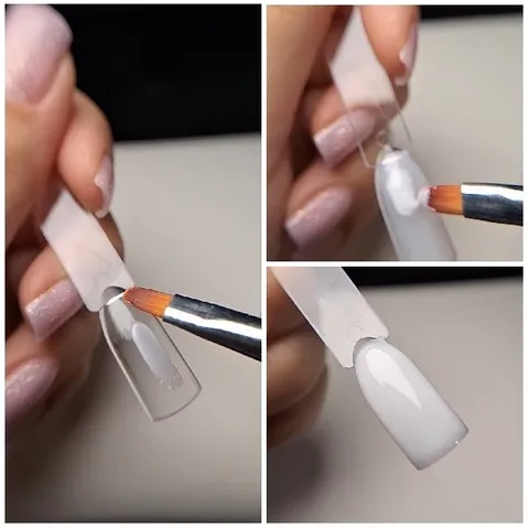 White Polish Application on Test Nail