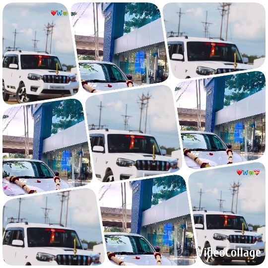White Vehicle at Blue Facade