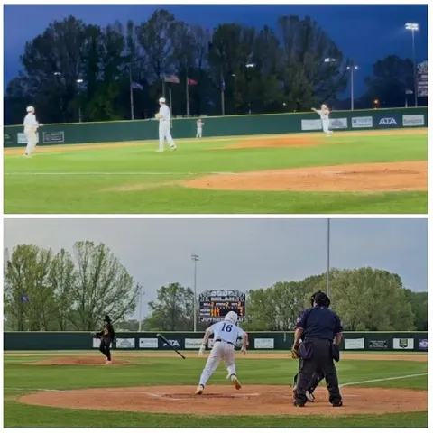Baseball Game at Dusk and Daylight