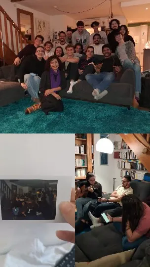 People on Sofa and Holding Photo
