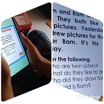 Reading Text Next to Sam and Ram