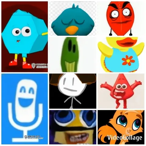 Nine Distinct Cartoon Character Designs