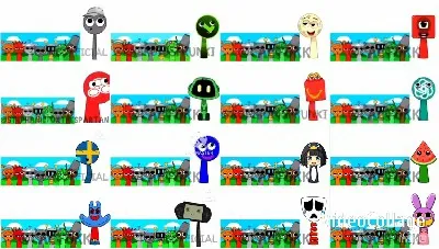 Animated Characters in Colorful Grid
