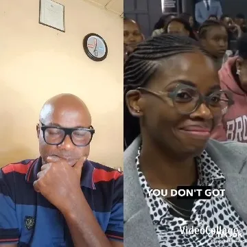 Thoughtful Man and Smiling Woman in Crowd