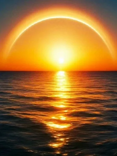 Ocean Sunset with Warm Colors