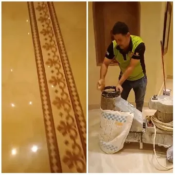 Polished Floor and Operator with Machine