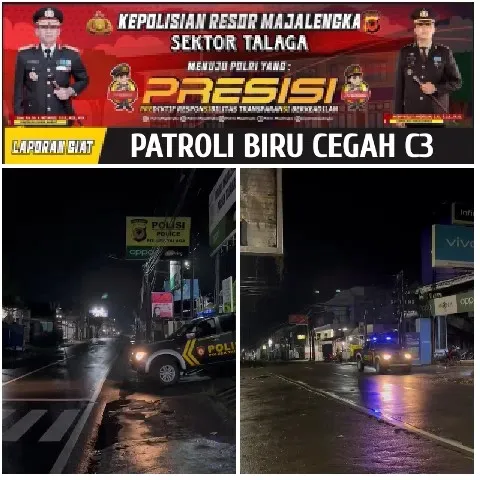 Police Officers and Nighttime Scene