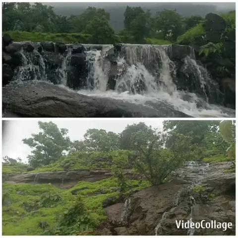 Waterfall and Hillside Landscape