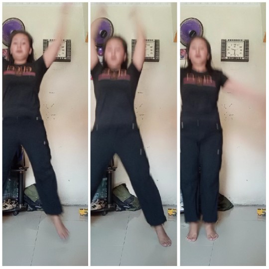 Indoor Jump Sequence in Black Pants