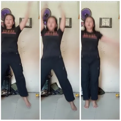 Indoor Jump Sequence in Black Pants
