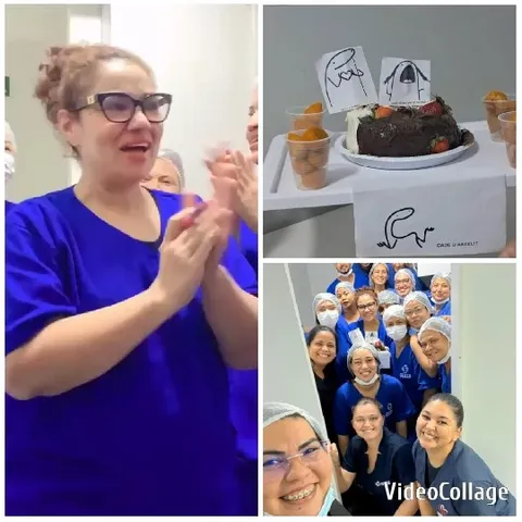 Clapping Person with Chocolate Cake