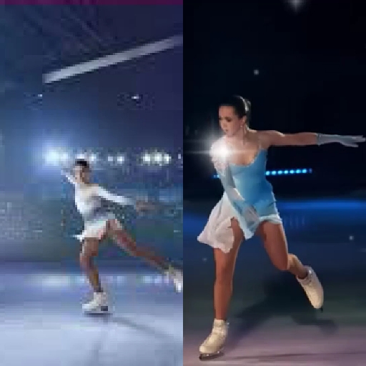 Figure Skaters Performing on Ice