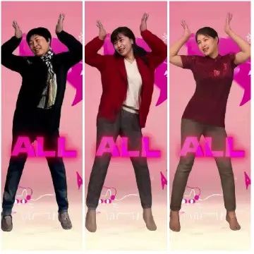 Three Women Against Pink Background
