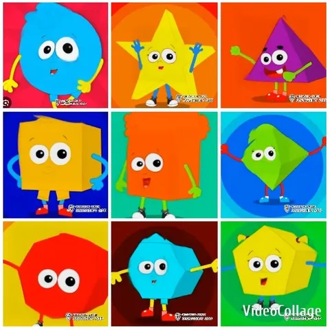 Colorful Animated Shapes with Faces