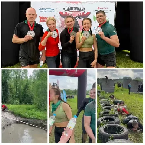 Mud Race Participants and Obstacles