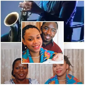 Saxophone Player and Smiling Family