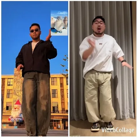 Men in Split-frame Video Scene