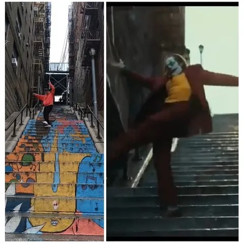 Urban Dance on Colorful Stairs